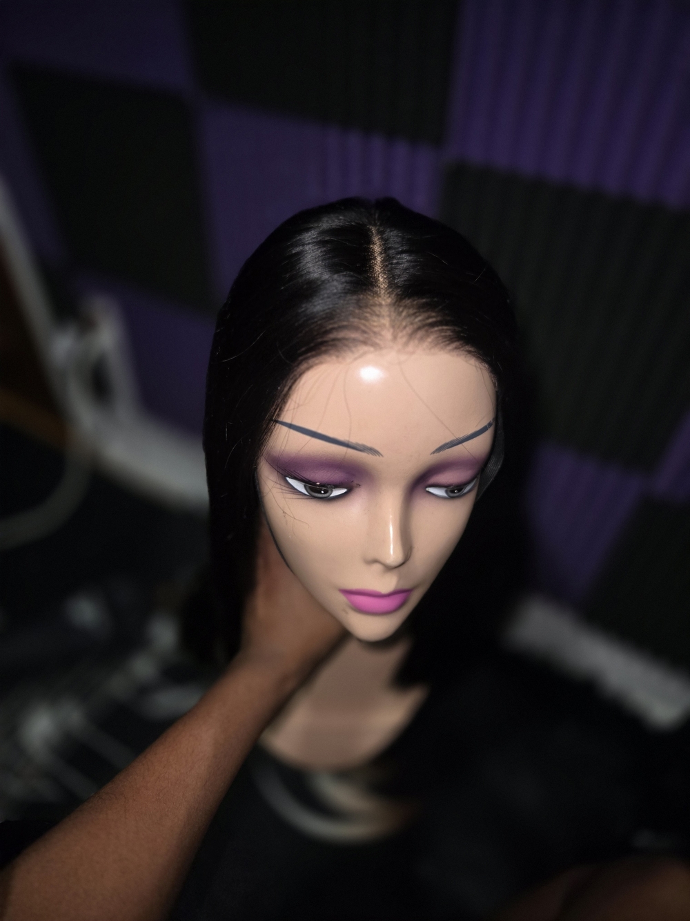 7x5 glueless  Straight Lace Front Wig with Natural Center Part 14 Inch